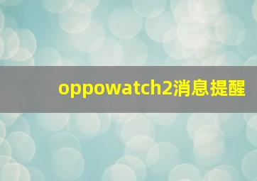 oppowatch2消息提醒