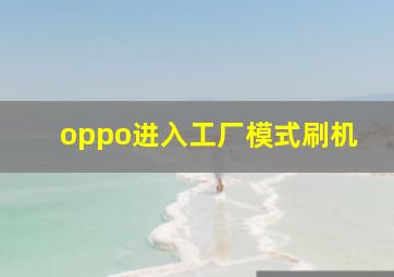 oppo进入工厂模式刷机