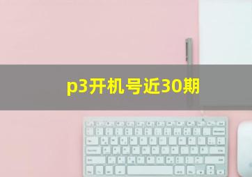 p3开机号近30期