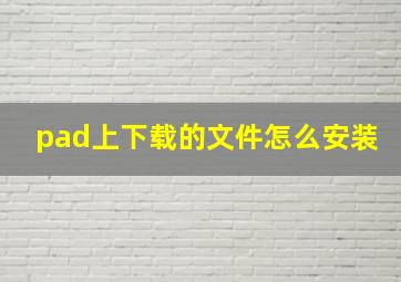 pad上下载的文件怎么安装