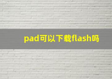 pad可以下载flash吗