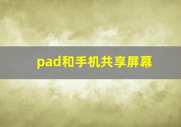 pad和手机共享屏幕