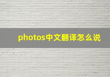 photos中文翻译怎么说