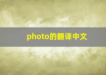 photo的翻译中文