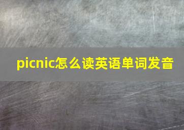 picnic怎么读英语单词发音