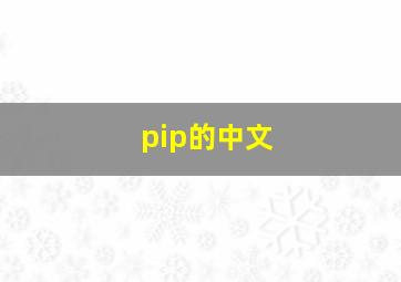 pip的中文