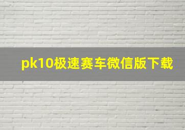 pk10极速赛车微信版下载