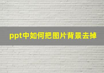 ppt中如何把图片背景去掉