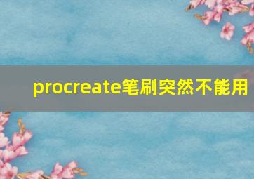 procreate笔刷突然不能用