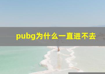 pubg为什么一直进不去