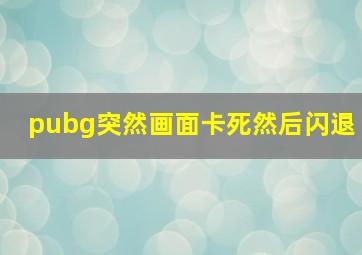 pubg突然画面卡死然后闪退