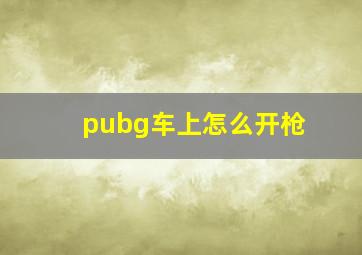 pubg车上怎么开枪