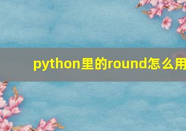 python里的round怎么用