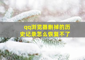 qq浏览器删掉的历史记录怎么恢复不了