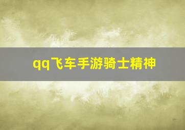 qq飞车手游骑士精神