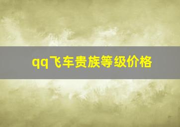 qq飞车贵族等级价格