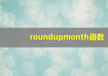 roundupmonth函数