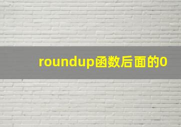 roundup函数后面的0