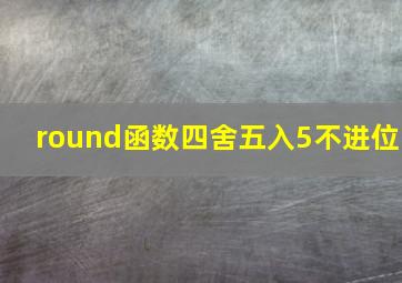 round函数四舍五入5不进位