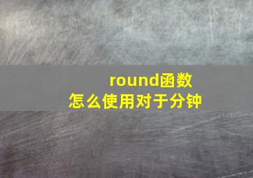 round函数怎么使用对于分钟