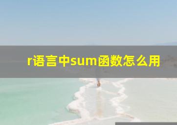 r语言中sum函数怎么用