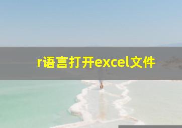 r语言打开excel文件