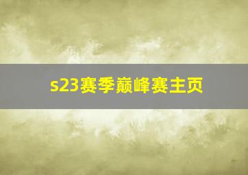 s23赛季巅峰赛主页