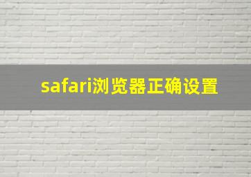 safari浏览器正确设置