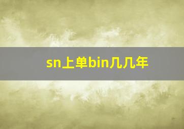 sn上单bin几几年