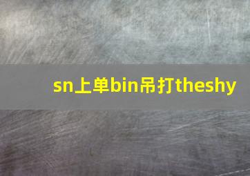 sn上单bin吊打theshy