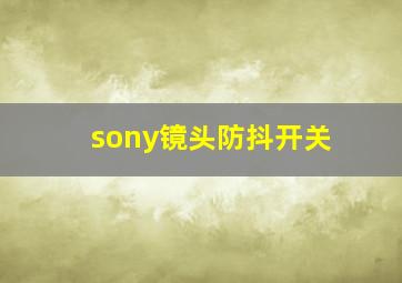 sony镜头防抖开关