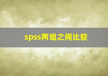 spss两组之间比较