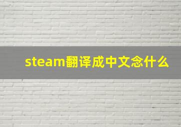 steam翻译成中文念什么