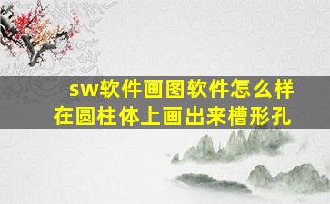 sw软件画图软件怎么样在圆柱体上画出来槽形孔