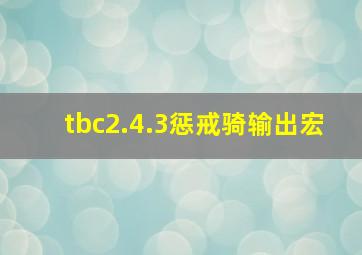 tbc2.4.3惩戒骑输出宏