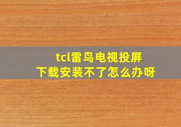 tcl雷鸟电视投屏下载安装不了怎么办呀