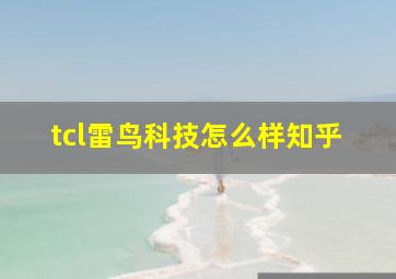 tcl雷鸟科技怎么样知乎