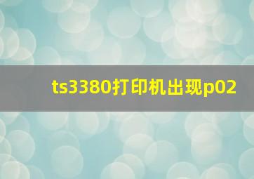 ts3380打印机出现p02