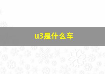 u3是什么车