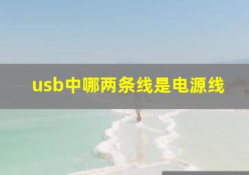 usb中哪两条线是电源线