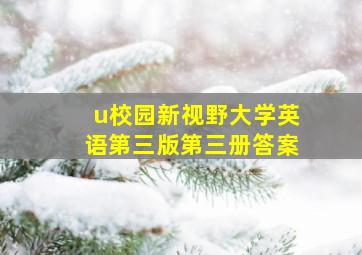 u校园新视野大学英语第三版第三册答案