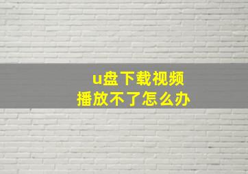 u盘下载视频播放不了怎么办