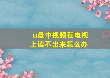 u盘中视频在电视上读不出来怎么办