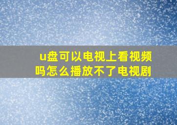 u盘可以电视上看视频吗怎么播放不了电视剧