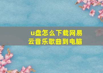 u盘怎么下载网易云音乐歌曲到电脑