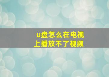 u盘怎么在电视上播放不了视频