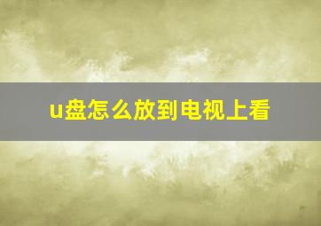 u盘怎么放到电视上看