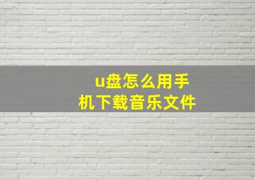 u盘怎么用手机下载音乐文件