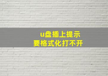 u盘插上提示要格式化打不开