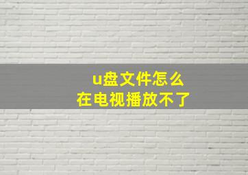 u盘文件怎么在电视播放不了